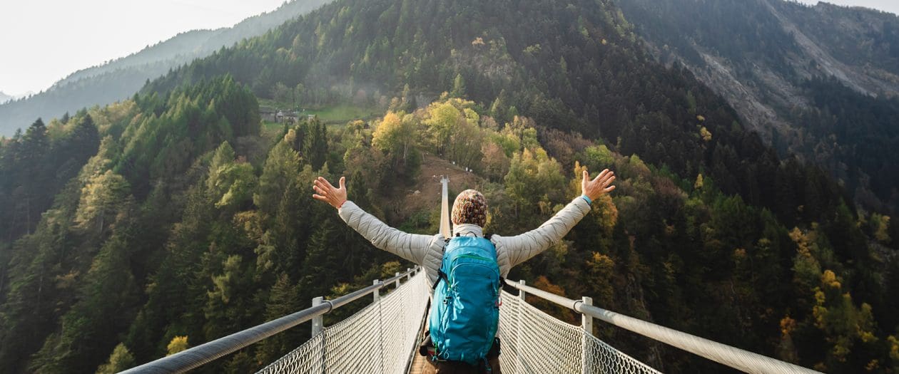 person on a bridge